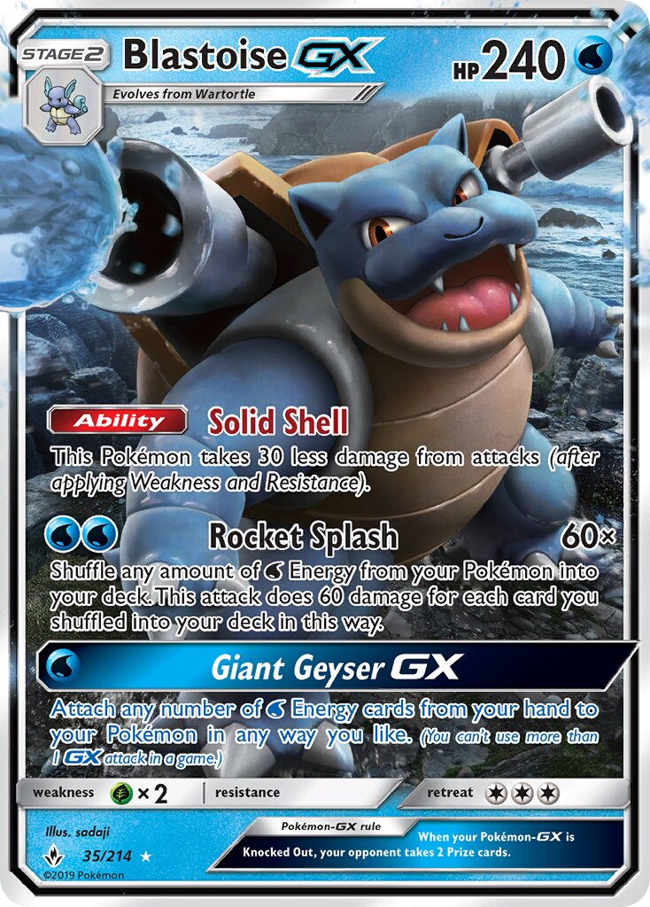Blastoise-GX - 35/214 - Rare Holo GX