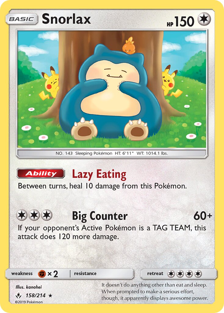 Snorlax - 158/214 - Rare Holo