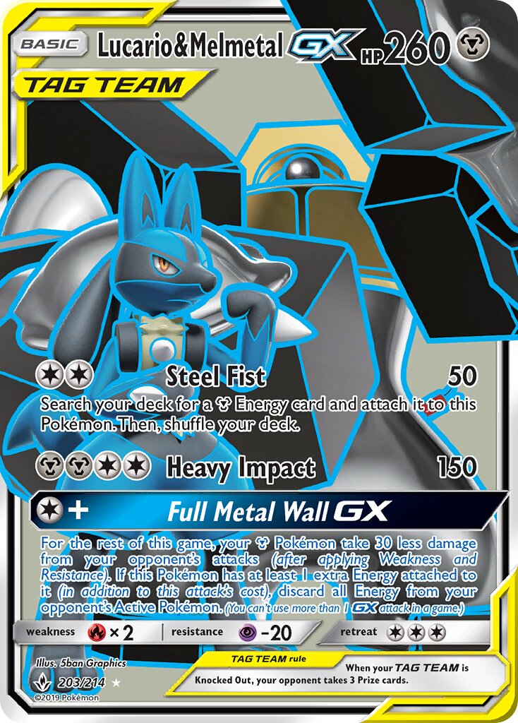 Lucario & Melmetal-GX - 203/214 - Rare Ultra