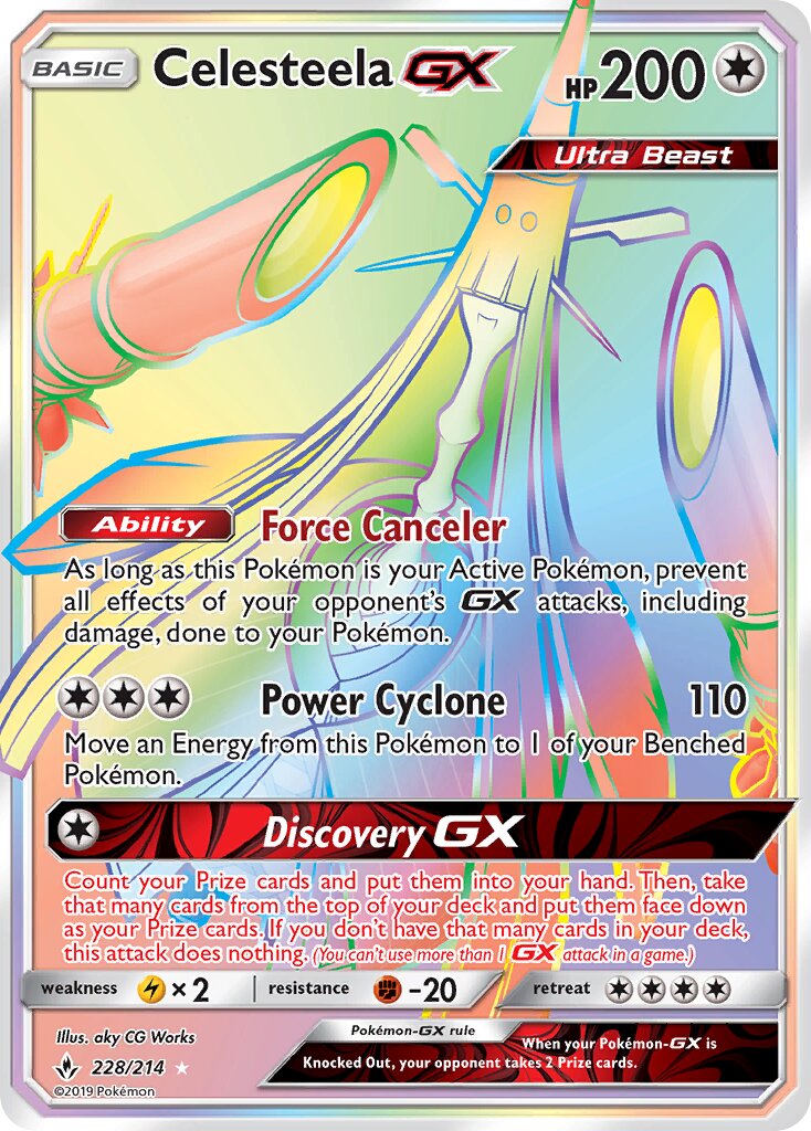 Celesteela-GX - 228/214 - Rare Rainbow
