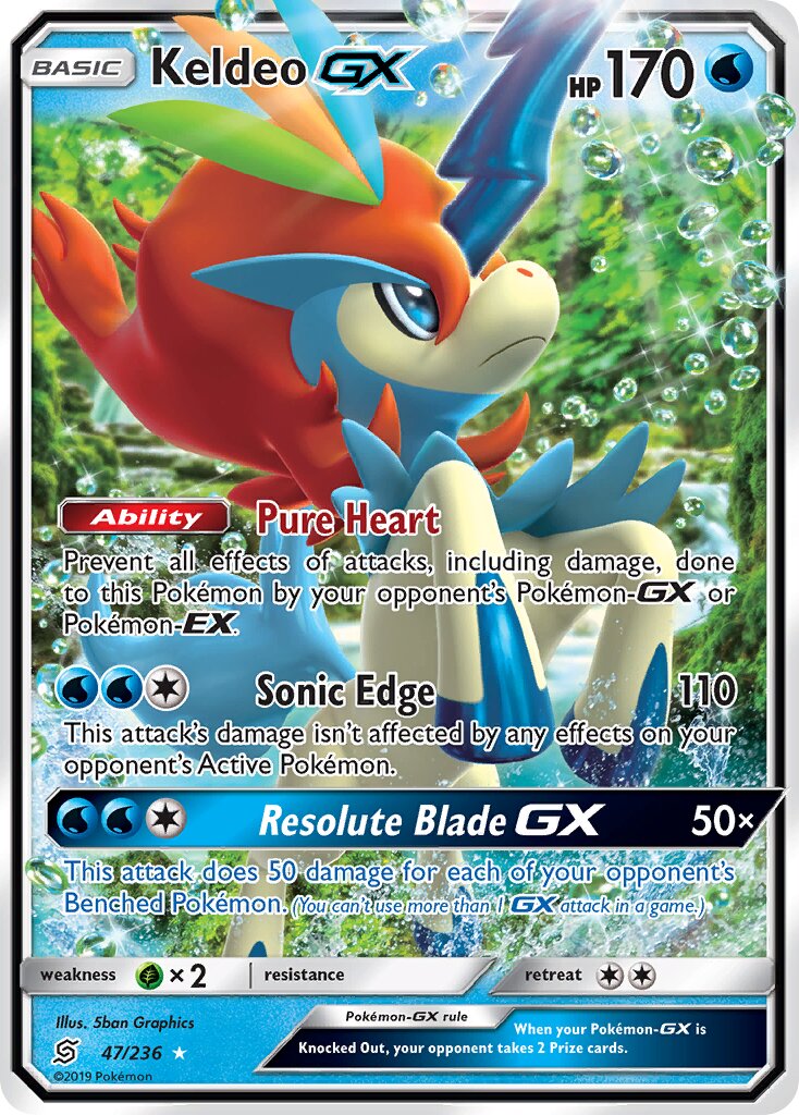 Keldeo-GX - 47/236 - Rare Holo GX