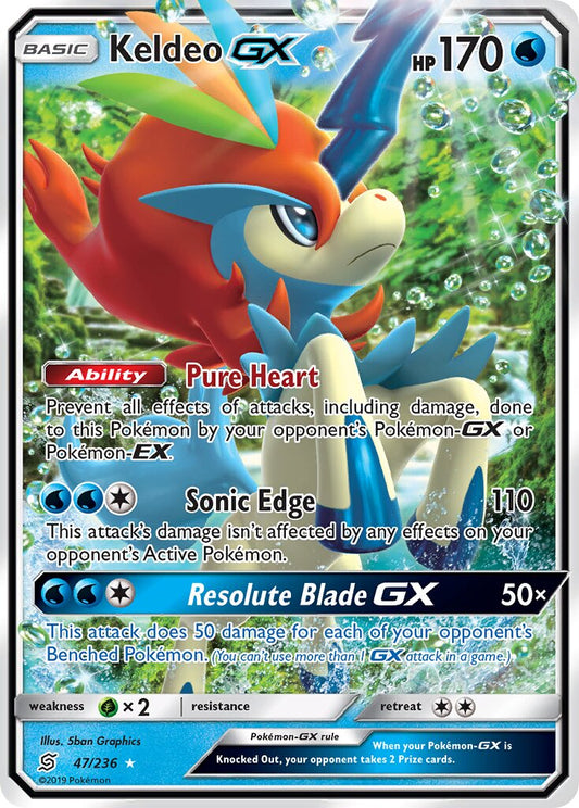 Keldeo-GX - 47/236 - Rare Holo GX