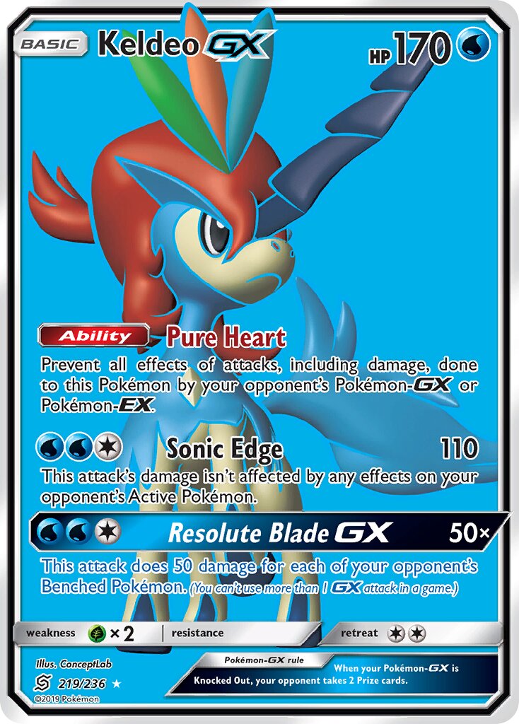 Keldeo-GX - 219/236 - Rare Ultra