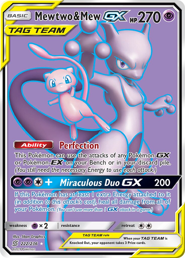 Mewtwo & Mew-GX - 222/236 - Rare Ultra
