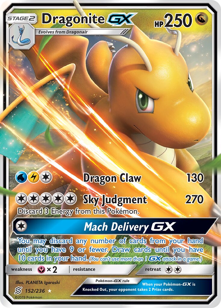Dragonite-GX - 152/236 - Rare Holo GX