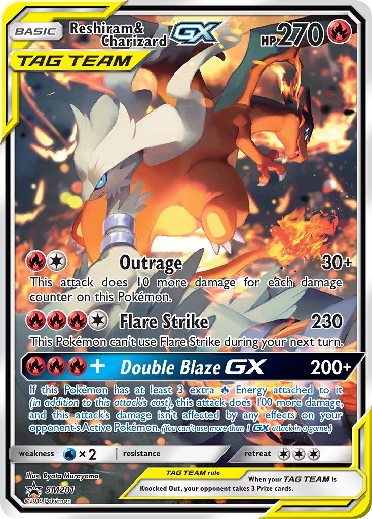 Reshiram & Charizard-GX - SM201 - Promo
