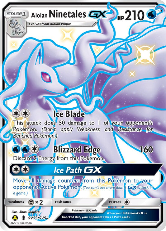 Alolan Ninetales-GX - SV53/SV94 - Rare Shiny GX