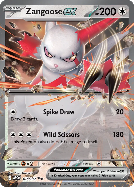 Zangoose ex - 167/217 - Double Rare