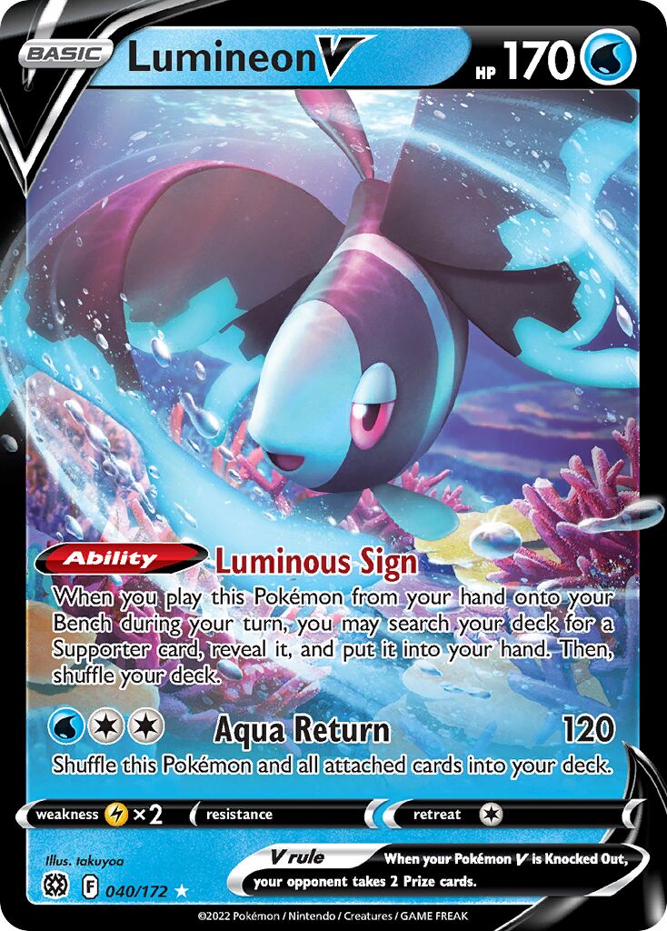 Lumineon V - 040/172 - Holo Rare V