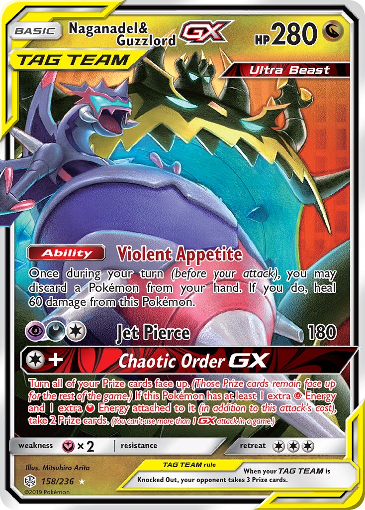 Naganadel & Guzzlord-GX - 158/236 - Rare Holo GX