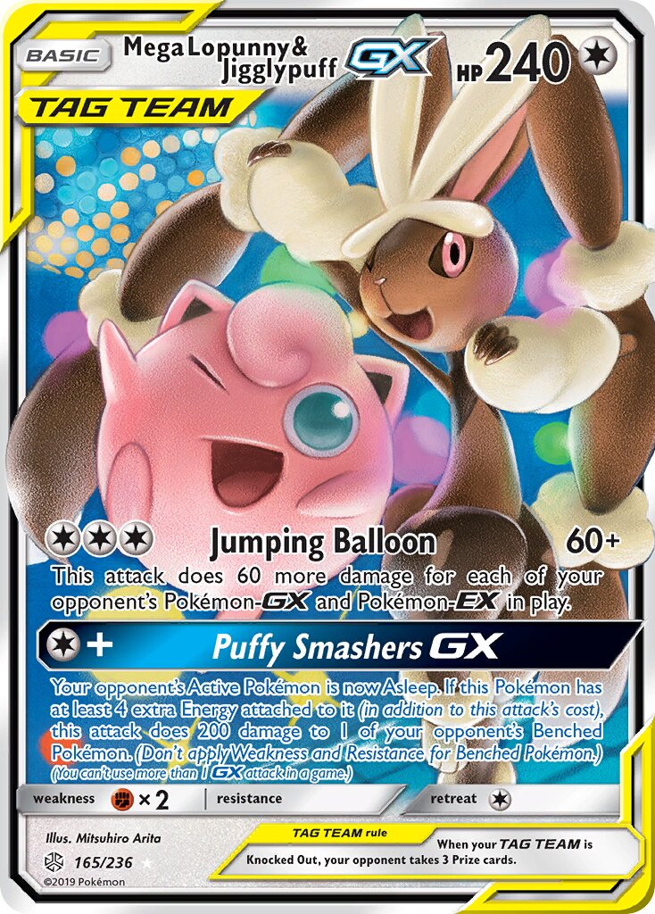 Mega Lopunny & Jigglypuff-GX - 165/236 - Rare Holo GX