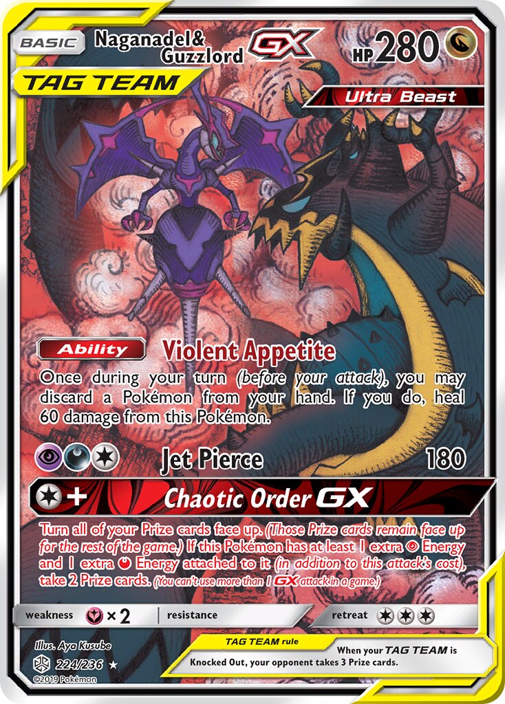 Naganadel & Guzzlord-GX - 224/236 - Rare Ultra