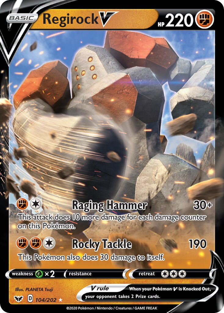 Regirock V - 104/202 - Holo Rare V