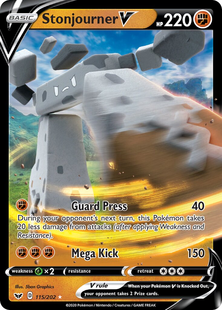 Stonjourner V - 115/202 - Holo Rare V