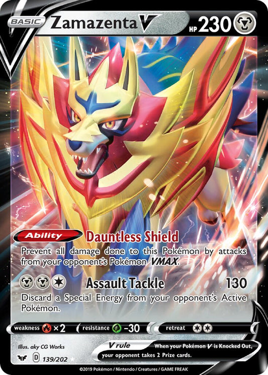Zamazenta V - 139/202 - Holo Rare V
