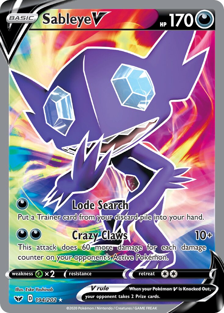 Sableye V - 194/202 - Rare Ultra