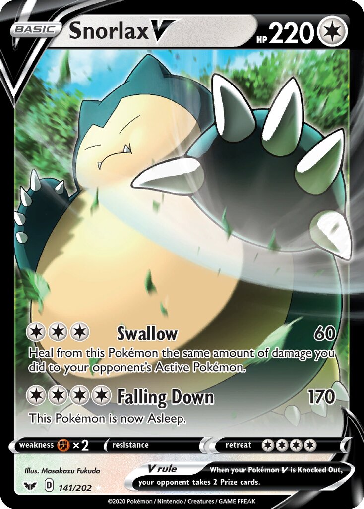 Snorlax V - 141/202 - Holo Rare V