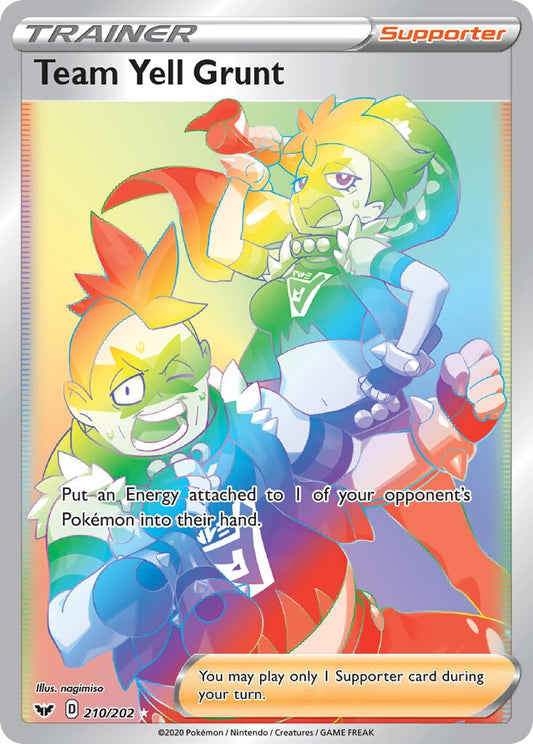 Team Yell Grunt - 210/202 - Rare Rainbow
