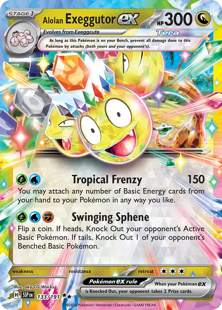 Alolan Exeggutor ex - 133/191 - Double Rare