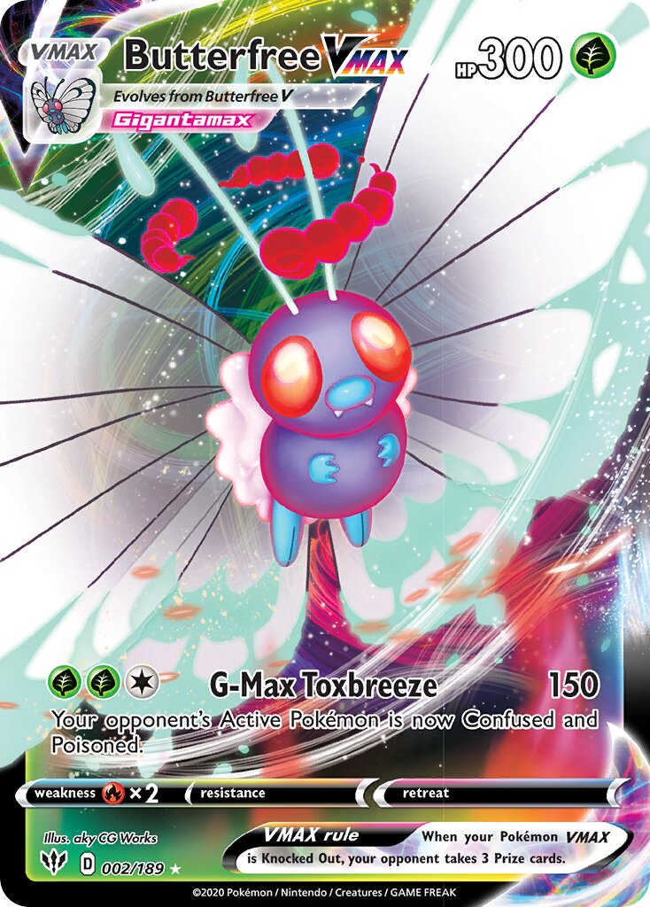Butterfree VMAX - 002/189 - Holo Rare VMAX