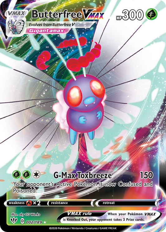 Butterfree VMAX - 002/189 - Holo Rare VMAX