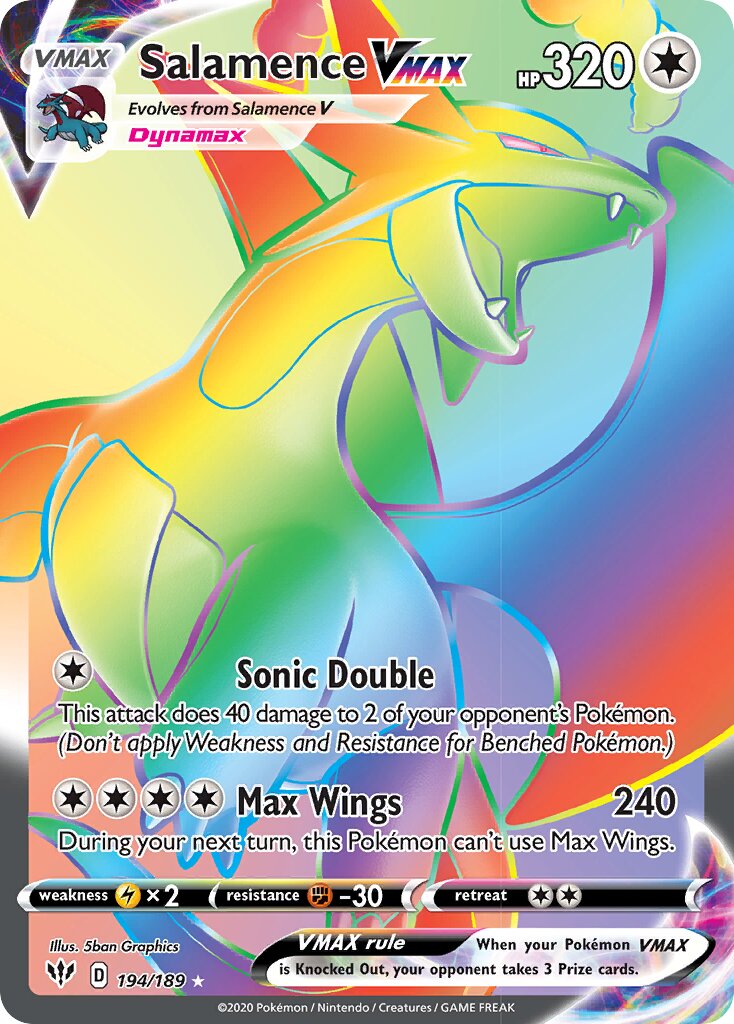 Salamence VMAX - 194/189 - Rare Rainbow