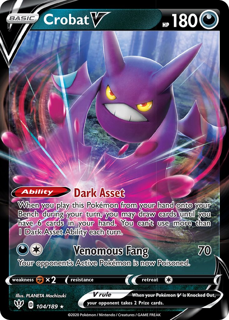 Crobat V - 104/189 - Holo Rare V
