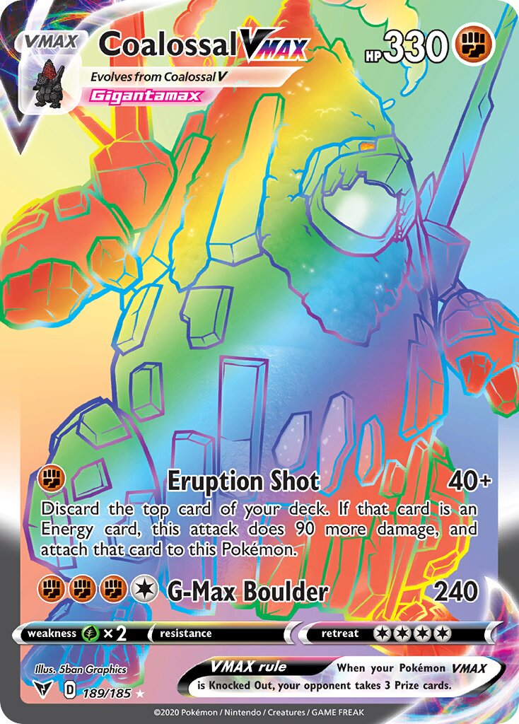 Coalossal VMAX - 189/185 - Rare Rainbow