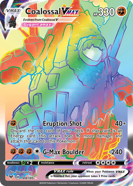 Coalossal VMAX - 189/185 - Rare Rainbow