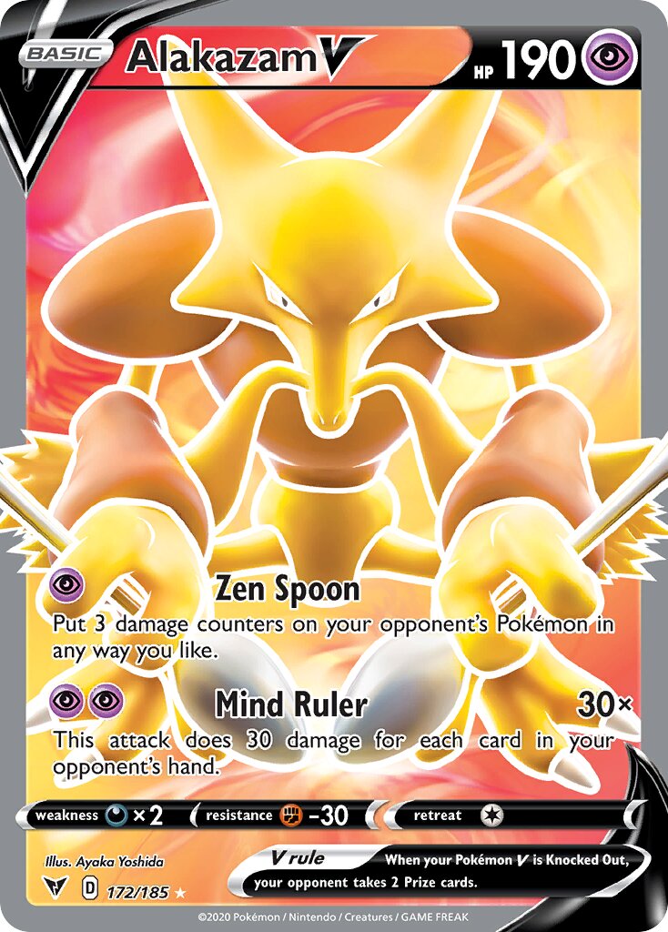 Alakazam V - 172/185 - Rare Ultra