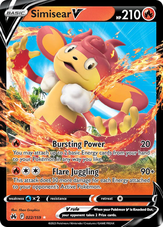 Simisear V - 022/159 - Holo Rare V