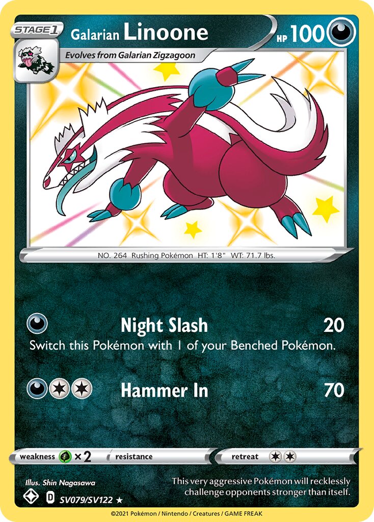 Galarian Linoone - SV079/SV122 - Rare Shiny