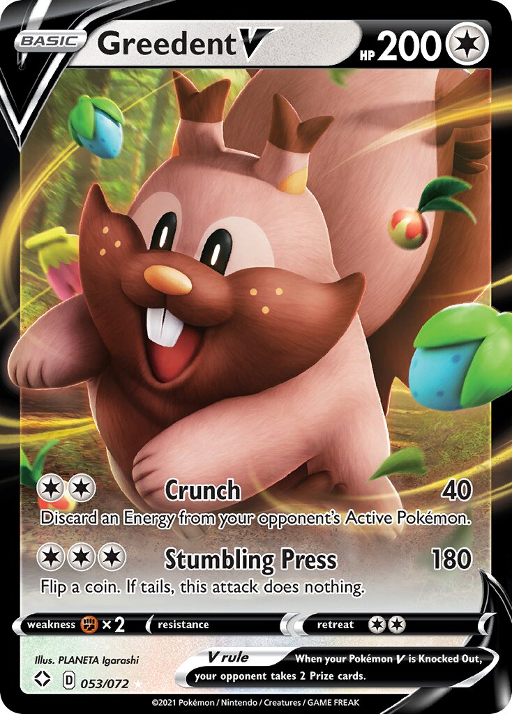Greedent V - 053/072 - Holo Rare V