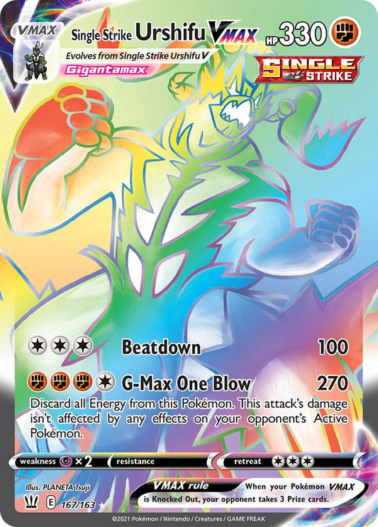 Single Strike Urshifu VMAX - 167/163 - Rare Rainbow