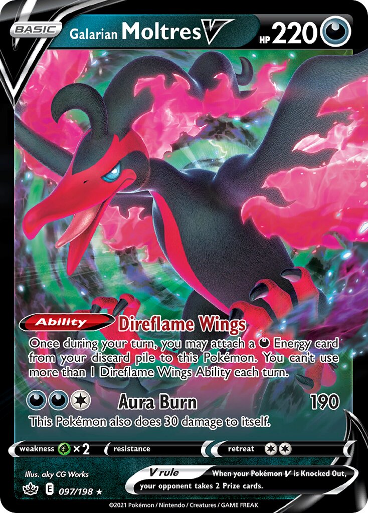 Galarian Moltres V - 097/198 - Holo Rare V