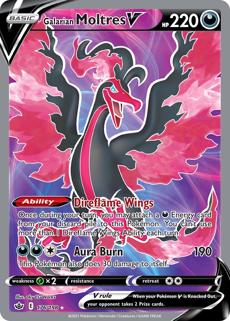 Galarian Moltres V - 176/198 - Rare Ultra