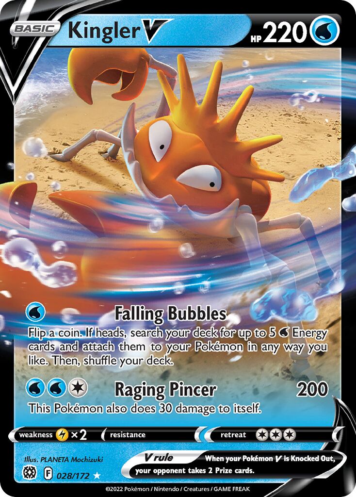 Kingler V - 028/172 - Holo Rare V