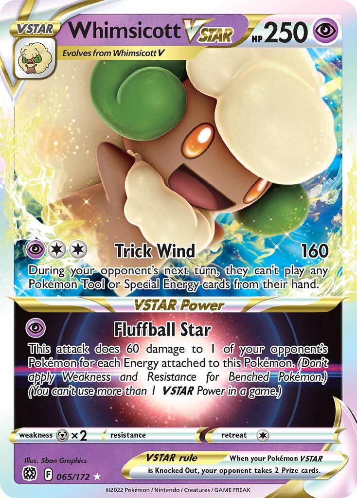 Whimsicott VSTAR - 065/172 - Holo Rare VSTAR