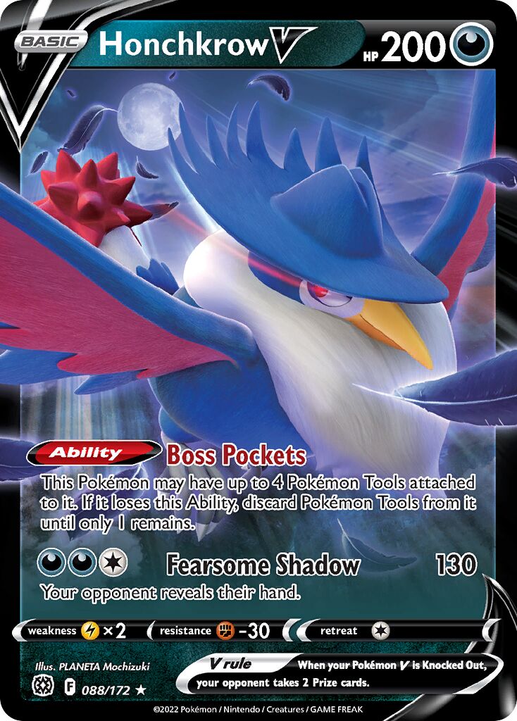 Honchkrow V - 088/172 - Holo Rare V