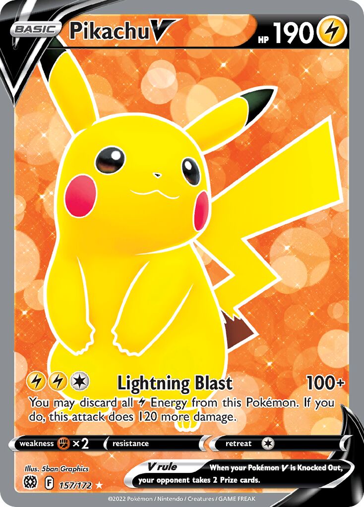Pikachu V - 157/172 - Rare Ultra
