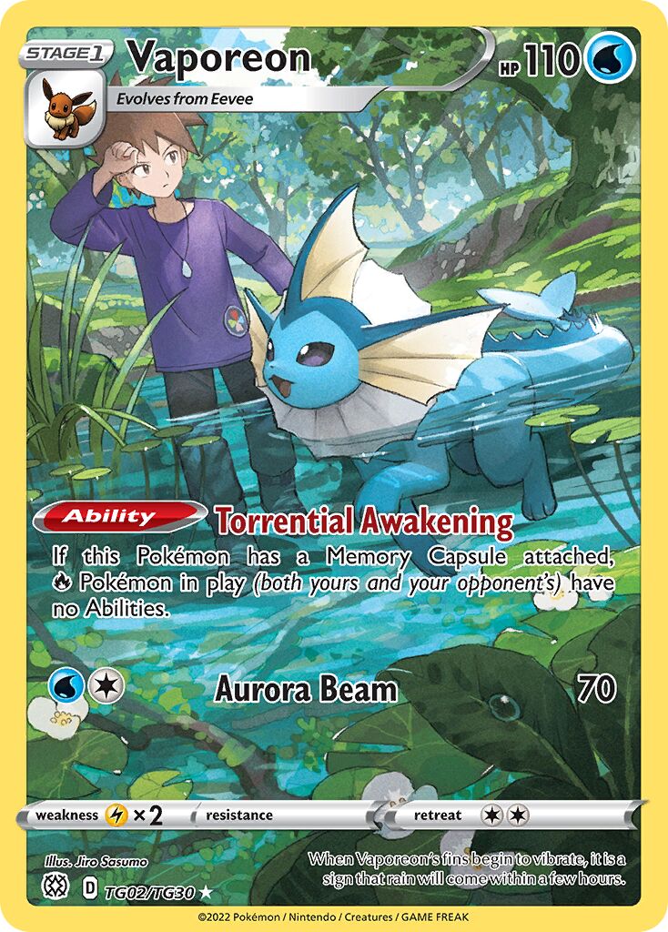 Vaporeon - TG02/TG30 - Rare Holo