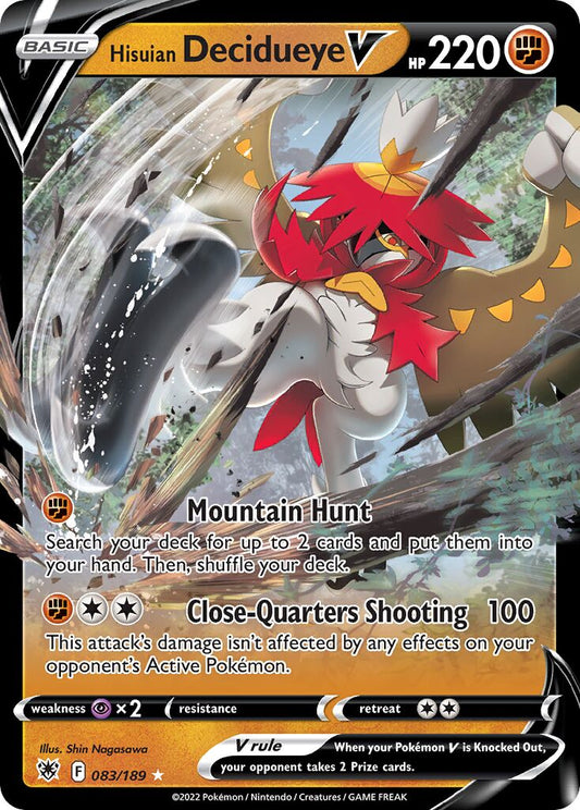 Hisuian Decidueye V - 083/189 - Holo Rare V
