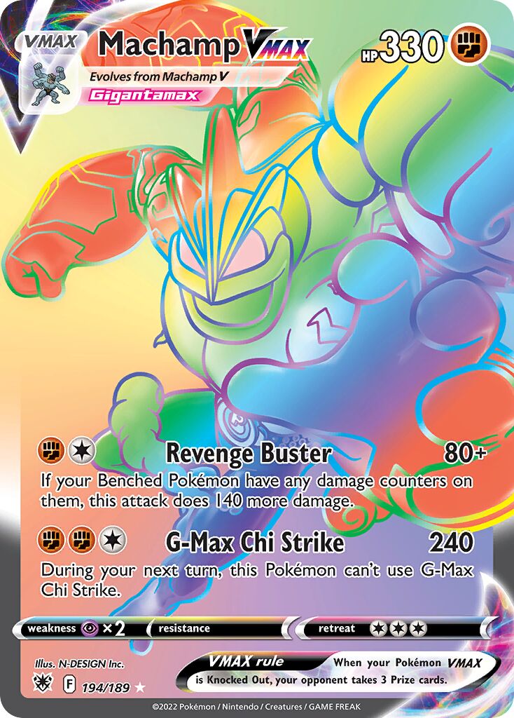 Machamp VMAX - 194/189 - Rare Rainbow