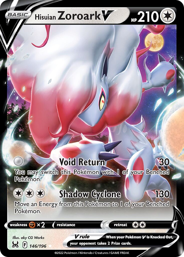Hisuian Zoroark V - 146/196 - Holo Rare V