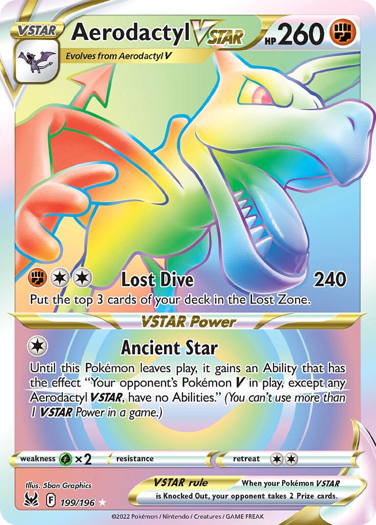 Aerodactyl VSTAR - 199/196 - Rare Rainbow