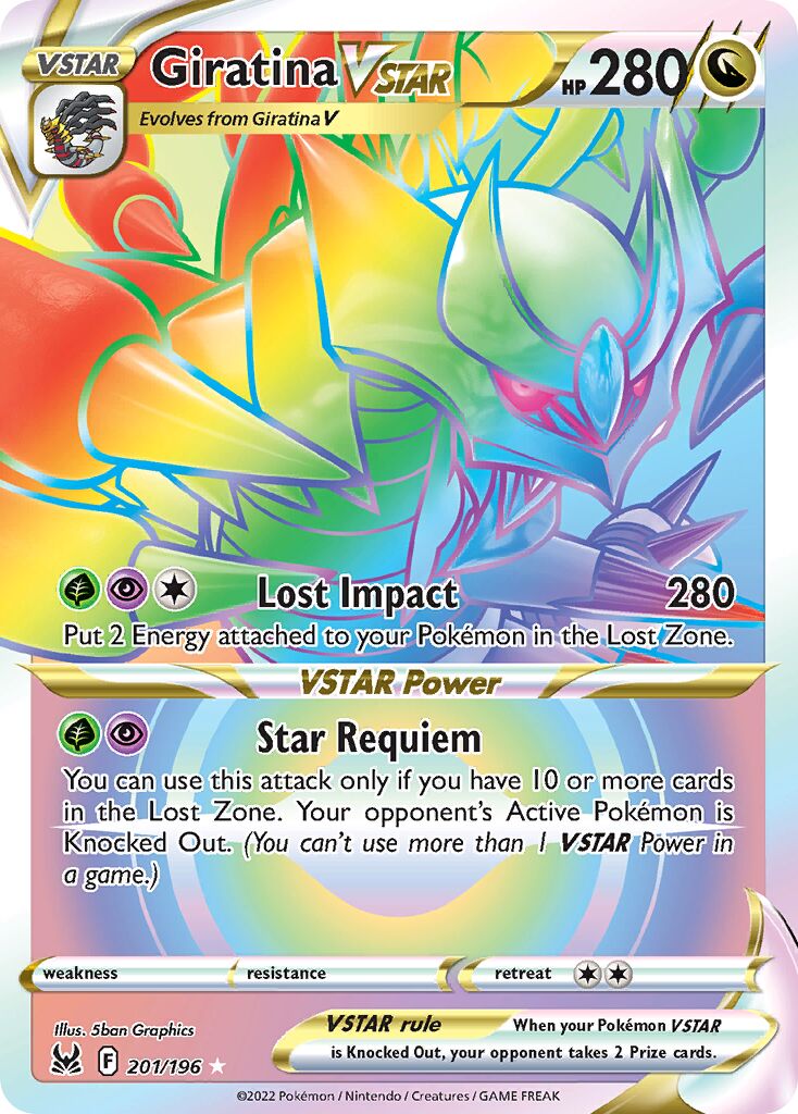 Giratina VSTAR - 201/196 - Rare Rainbow