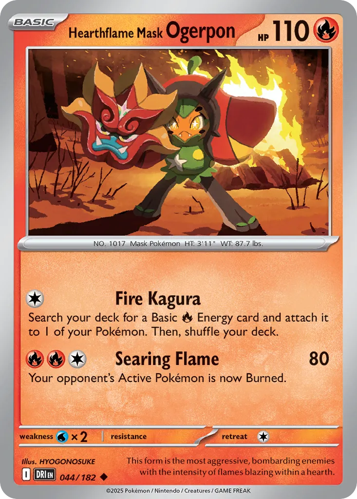 Hearthflame Mask Ogerpon - 044/182 - Uncommon