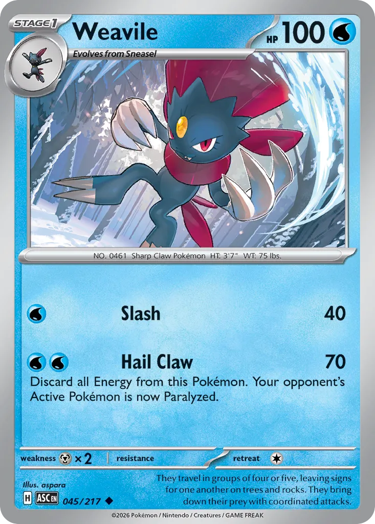Weavile - 045/217 - Uncommon