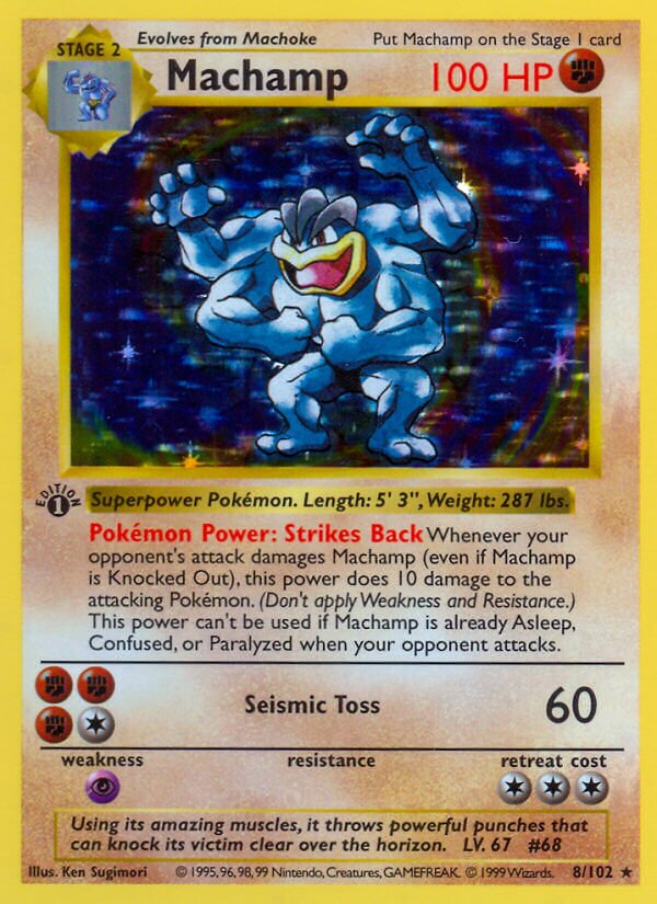 Machamp - 8/102 - 1st Edition Holofoil Rare Holo