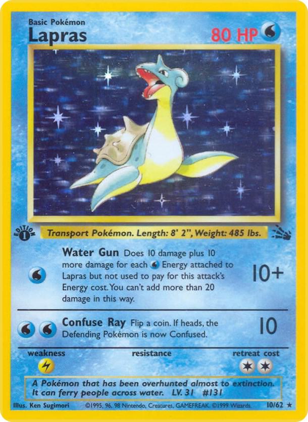 Lapras - 10/62 - Unlimited Holofoil Rare Holo